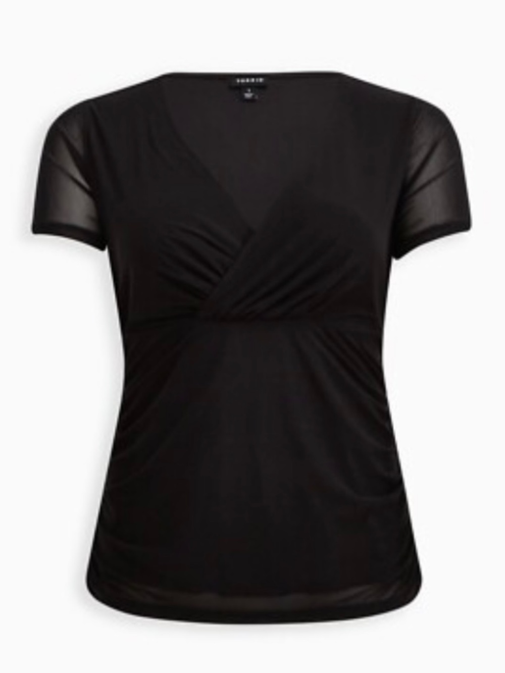 Brand New Torrid Black Mesh Surplice Wrap Top Size 2